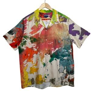 Vilebrequin x JRP Editions Men's XXL Multicolor 100% Linen Camp Shirt